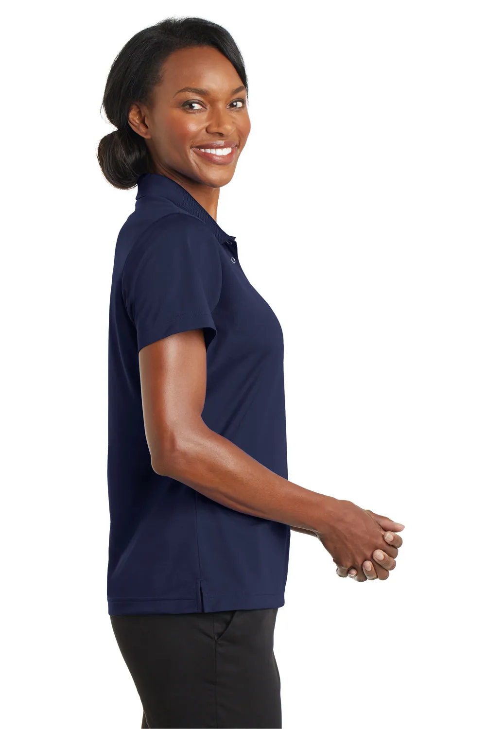 CornerStone Womens Gripper Moisture Wicking Short Sleeve Polo Shirt - True Navy Blue - Closeout  Cheaper Clothing Cornerstone