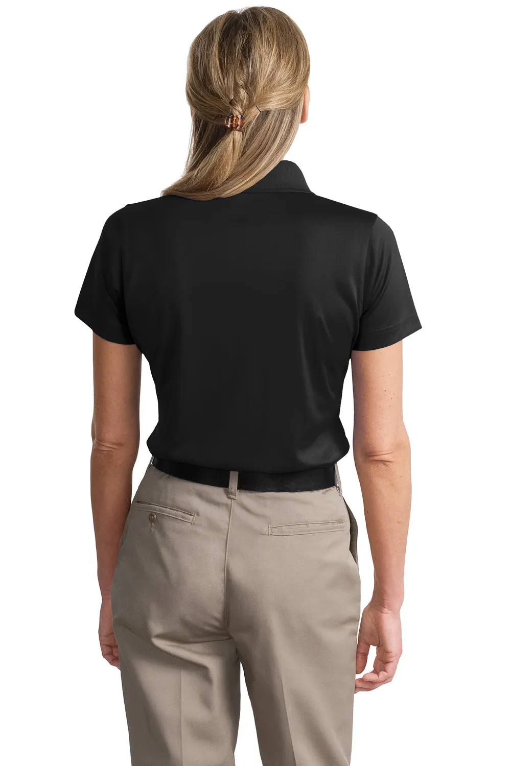 CornerStone Womens Select Moisture Wicking Short Sleeve Polo Shirt - Black  Cheaper Clothing Cornerstone