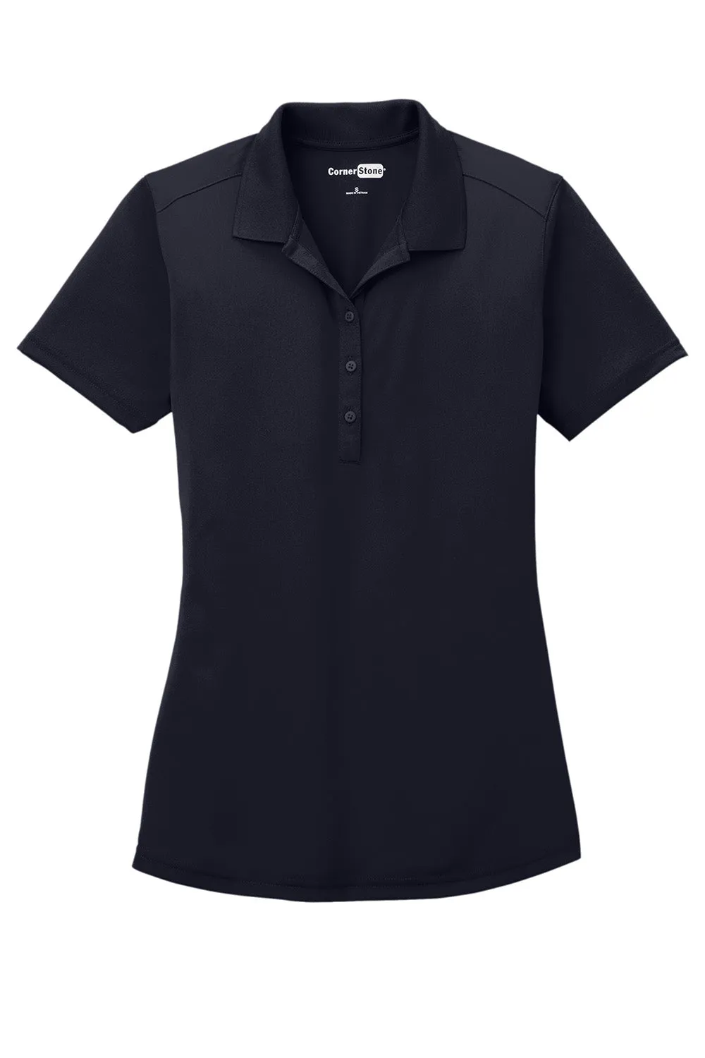 CornerStone Womens Select Moisture Wicking Short Sleeve Polo Shirt - Dark Navy Blue  Cheaper Clothing Cornerstone