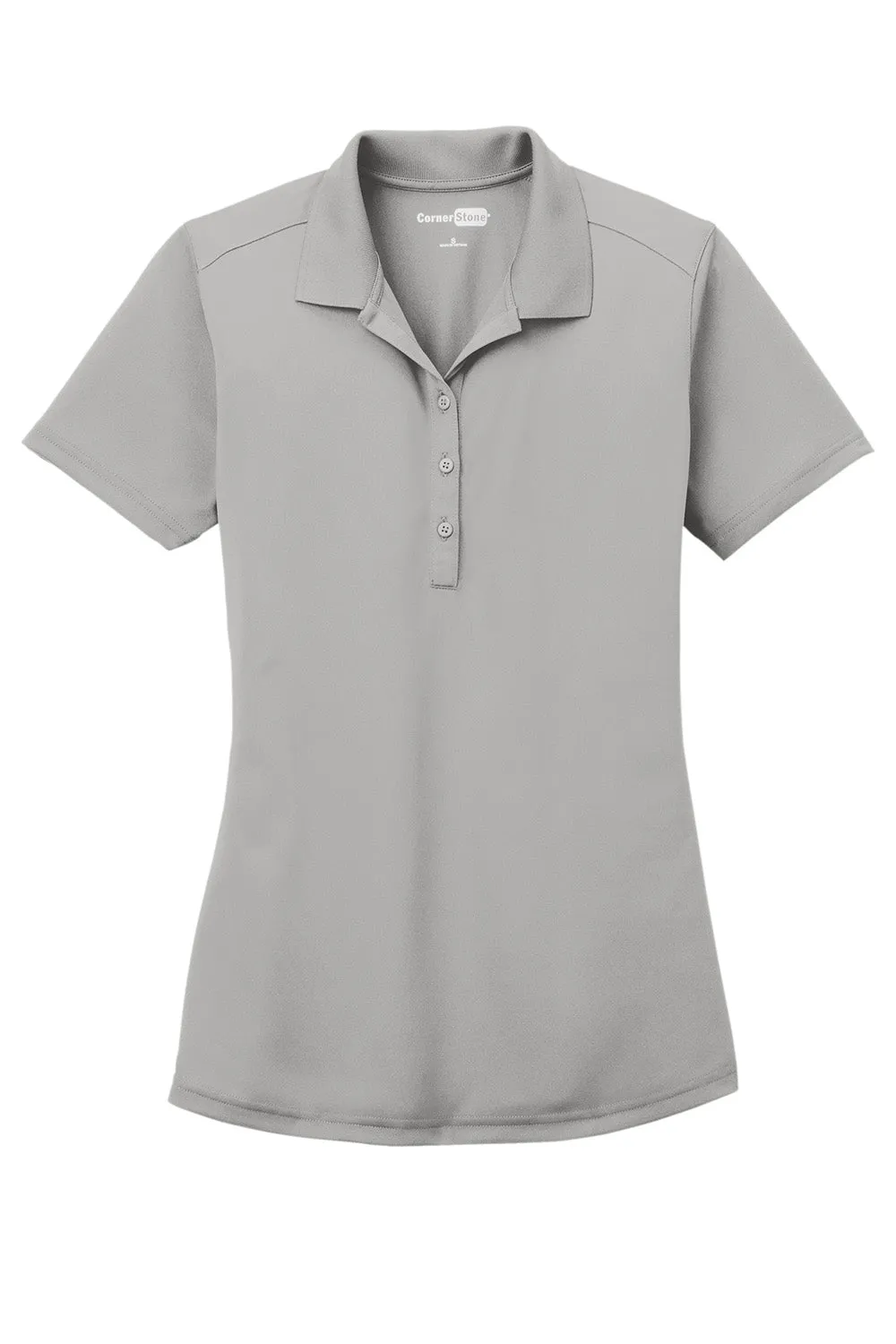 CornerStone Womens Select Moisture Wicking Short Sleeve Polo Shirt - Light Grey  Cheaper Clothing Cornerstone