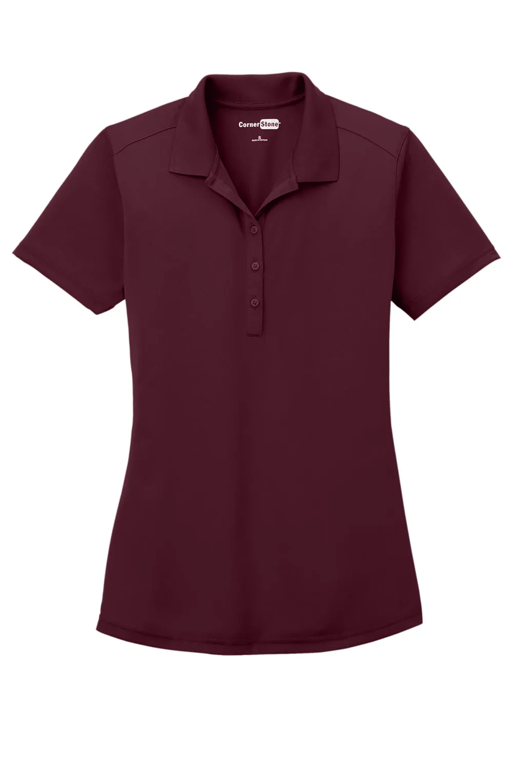 CornerStone Womens Select Moisture Wicking Short Sleeve Polo Shirt - Maroon  Cheaper Clothing Cornerstone
