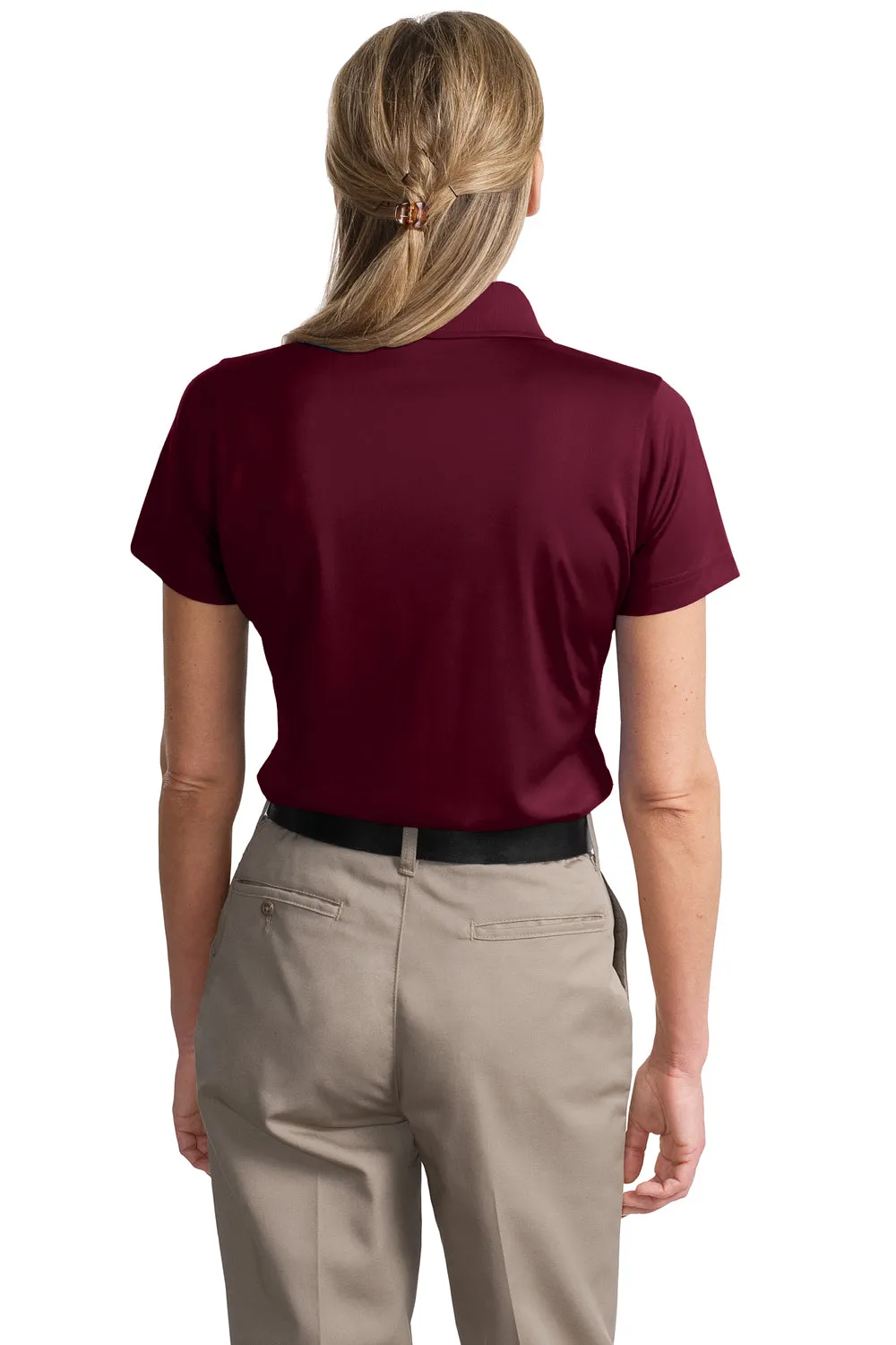 CornerStone Womens Select Moisture Wicking Short Sleeve Polo Shirt - Maroon  Cheaper Clothing Cornerstone