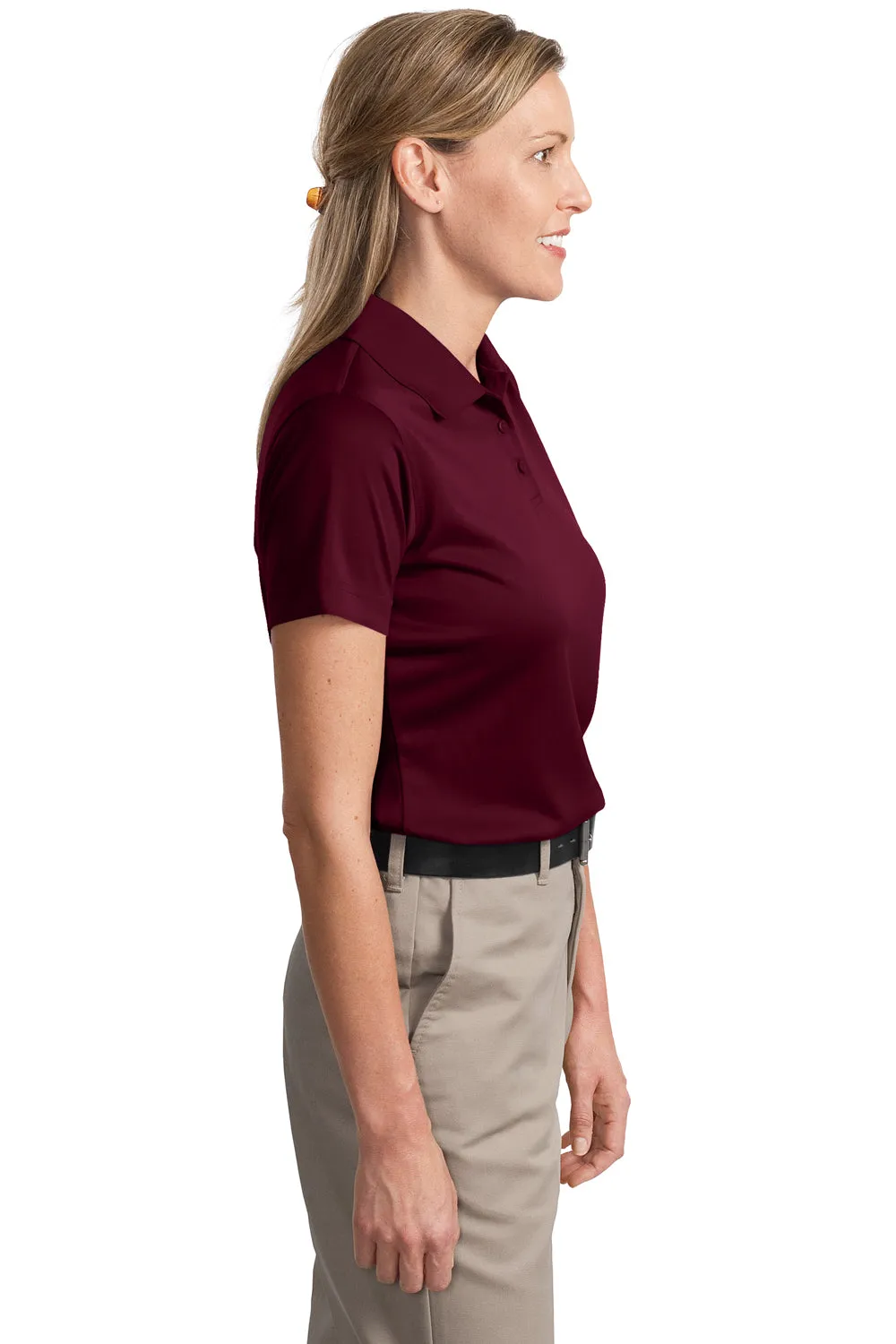 CornerStone Womens Select Moisture Wicking Short Sleeve Polo Shirt - Maroon  Cheaper Clothing Cornerstone