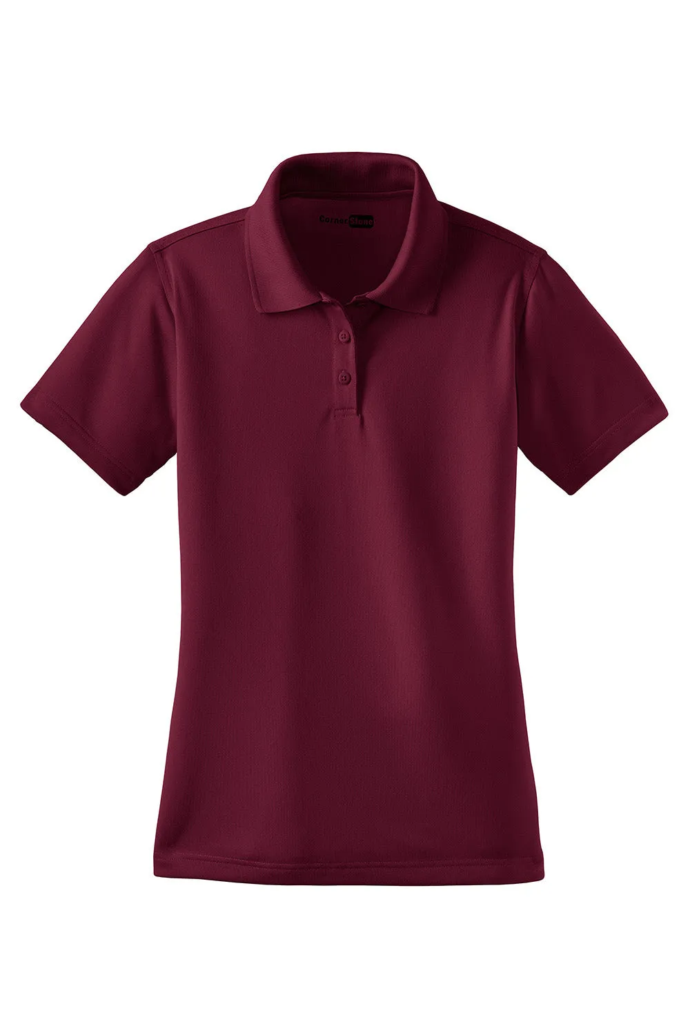 CornerStone Womens Select Moisture Wicking Short Sleeve Polo Shirt - Maroon  Cheaper Clothing Cornerstone