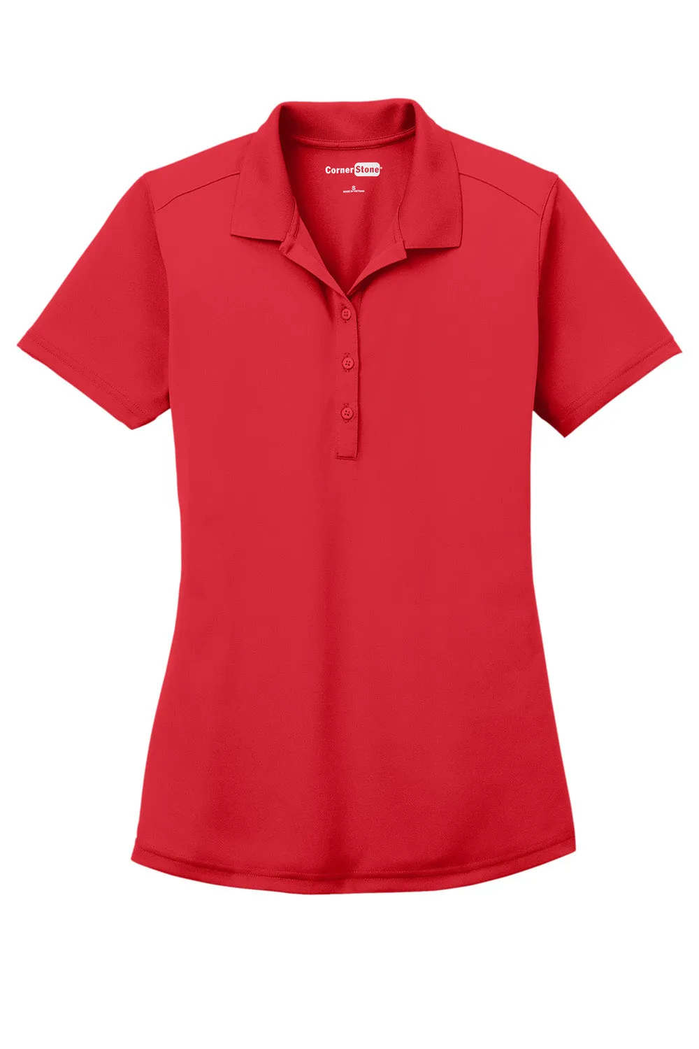 CornerStone Womens Select Moisture Wicking Short Sleeve Polo Shirt - Red  Cheaper Clothing Cornerstone