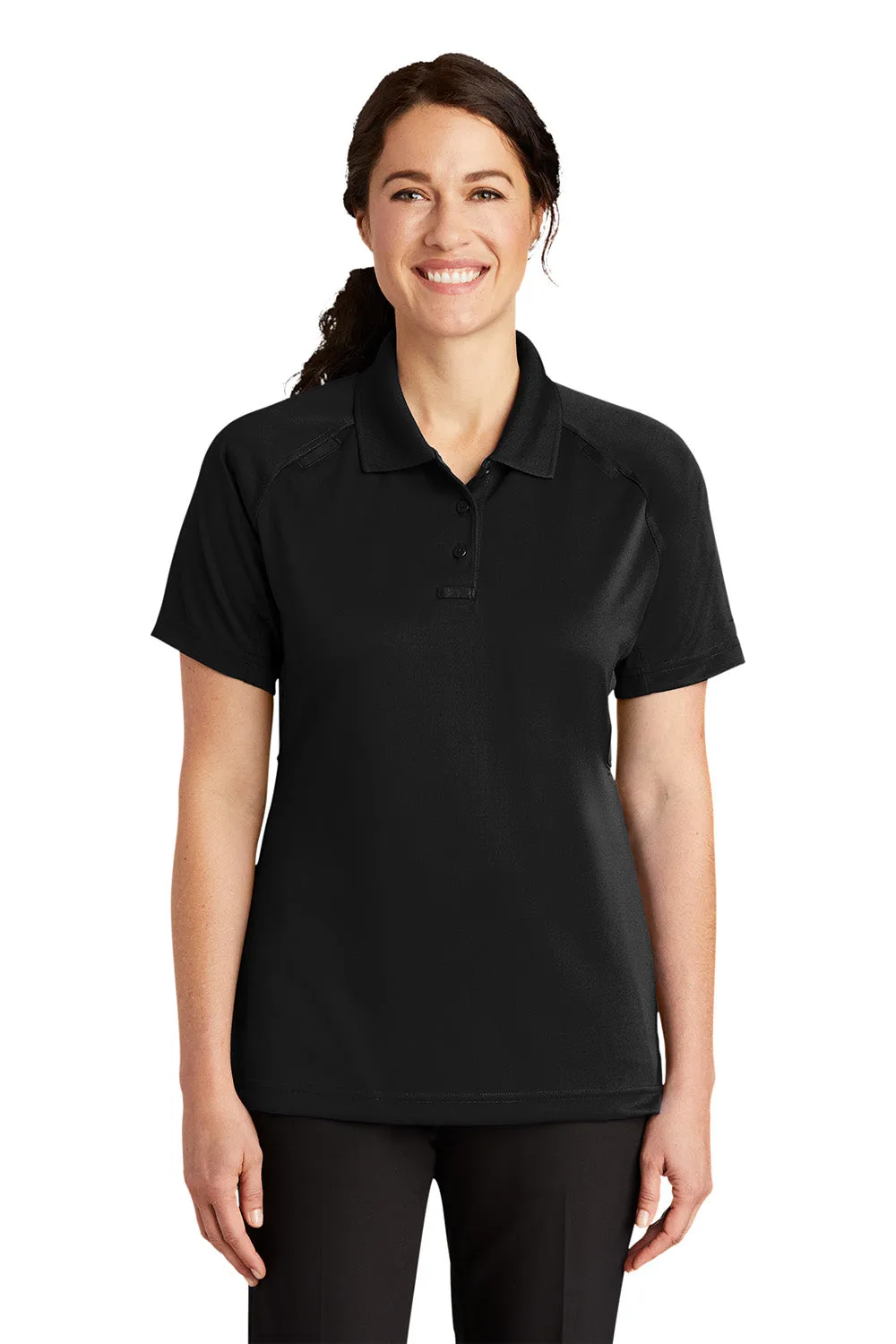 CornerStone Womens Select Tactical Moisture Wicking Short Sleeve Polo Shirt - Black  Cheaper Clothing Cornerstone