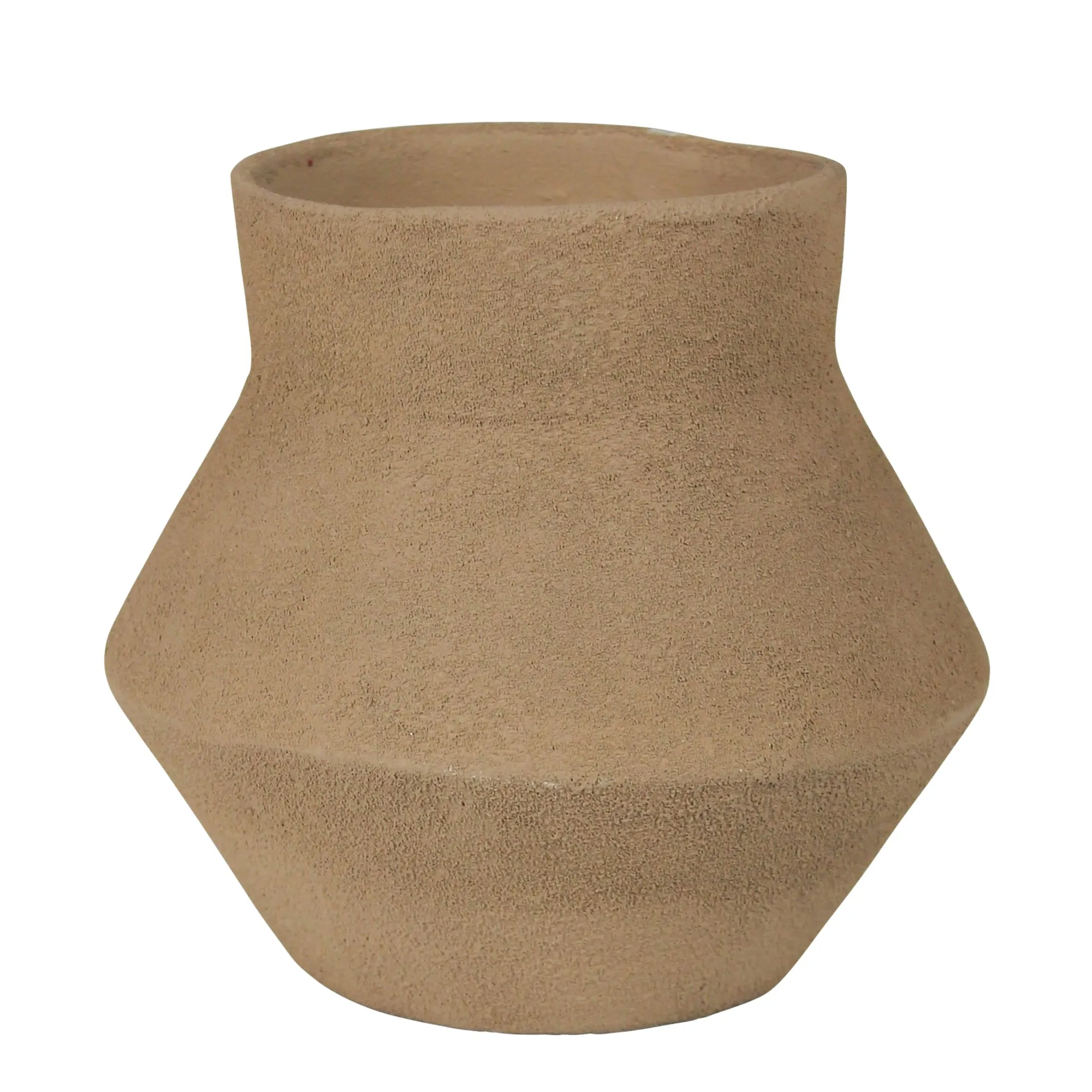Corsica Angled Pot, Beige - Sm Vase,Ceramic Vase