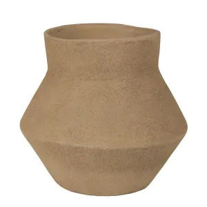 Corsica Angled Pot, Beige - Sm Vase,Ceramic Vase