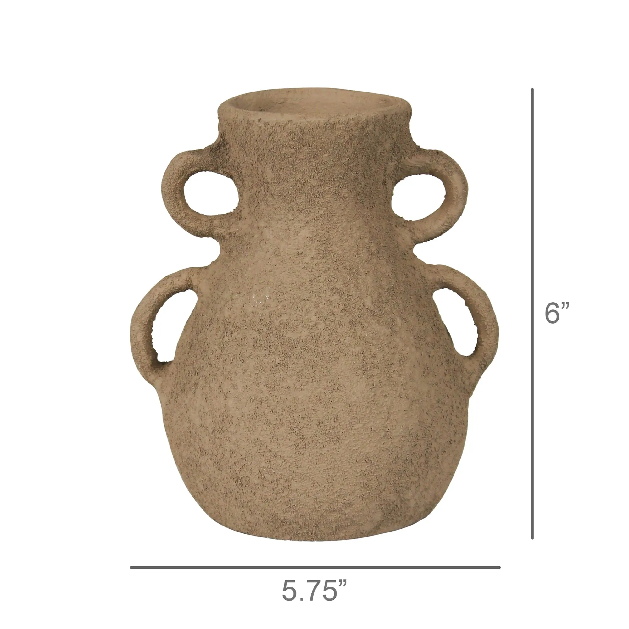 Corsica Vase with Double Handle, Beige - Sm