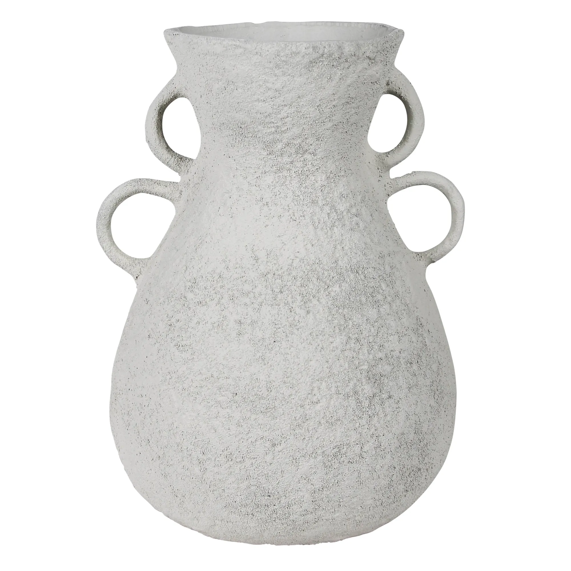 Corsica Vase with Double Handle, White - Lrg Vase,Ceramic Vase