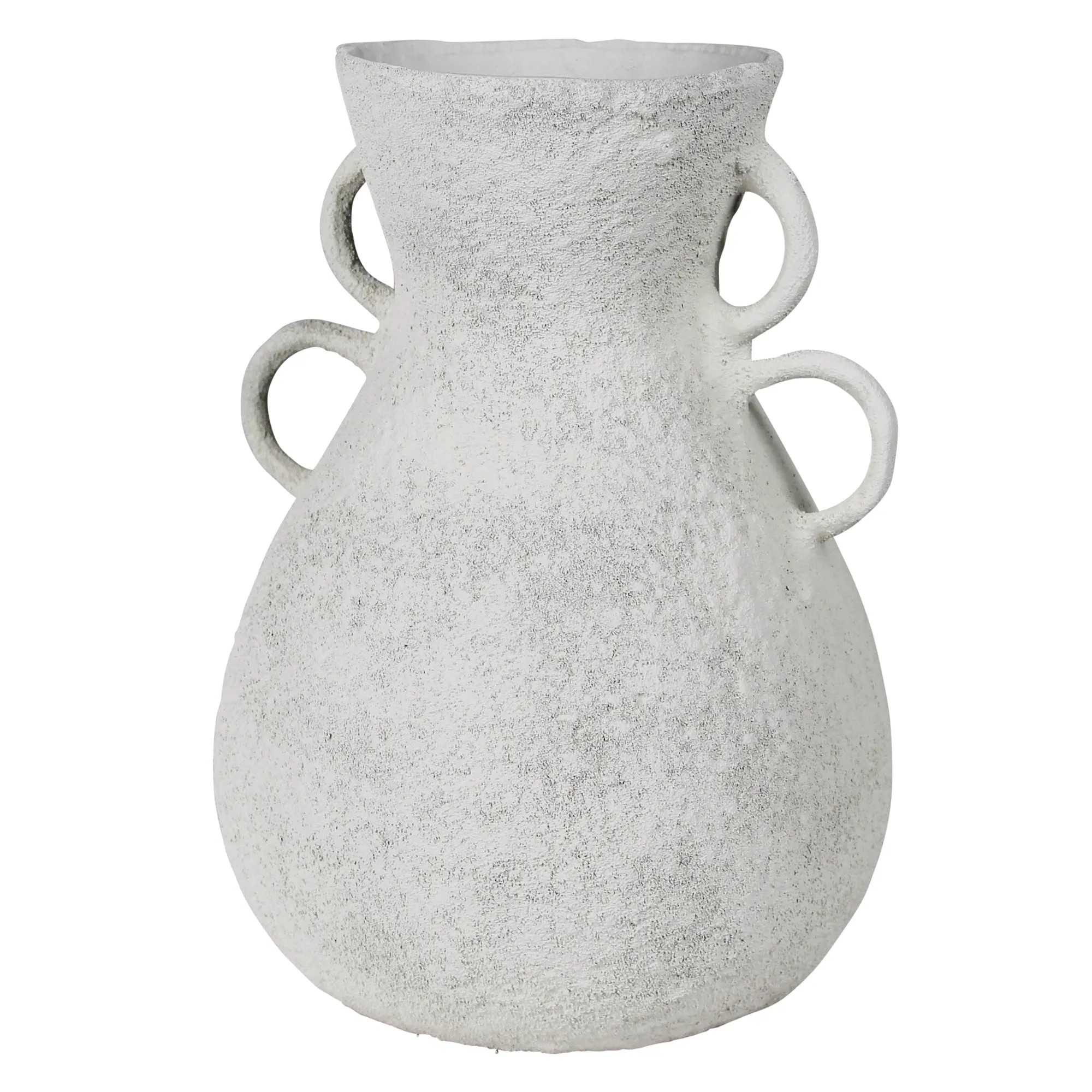 Corsica Vase with Double Handle, White - Lrg