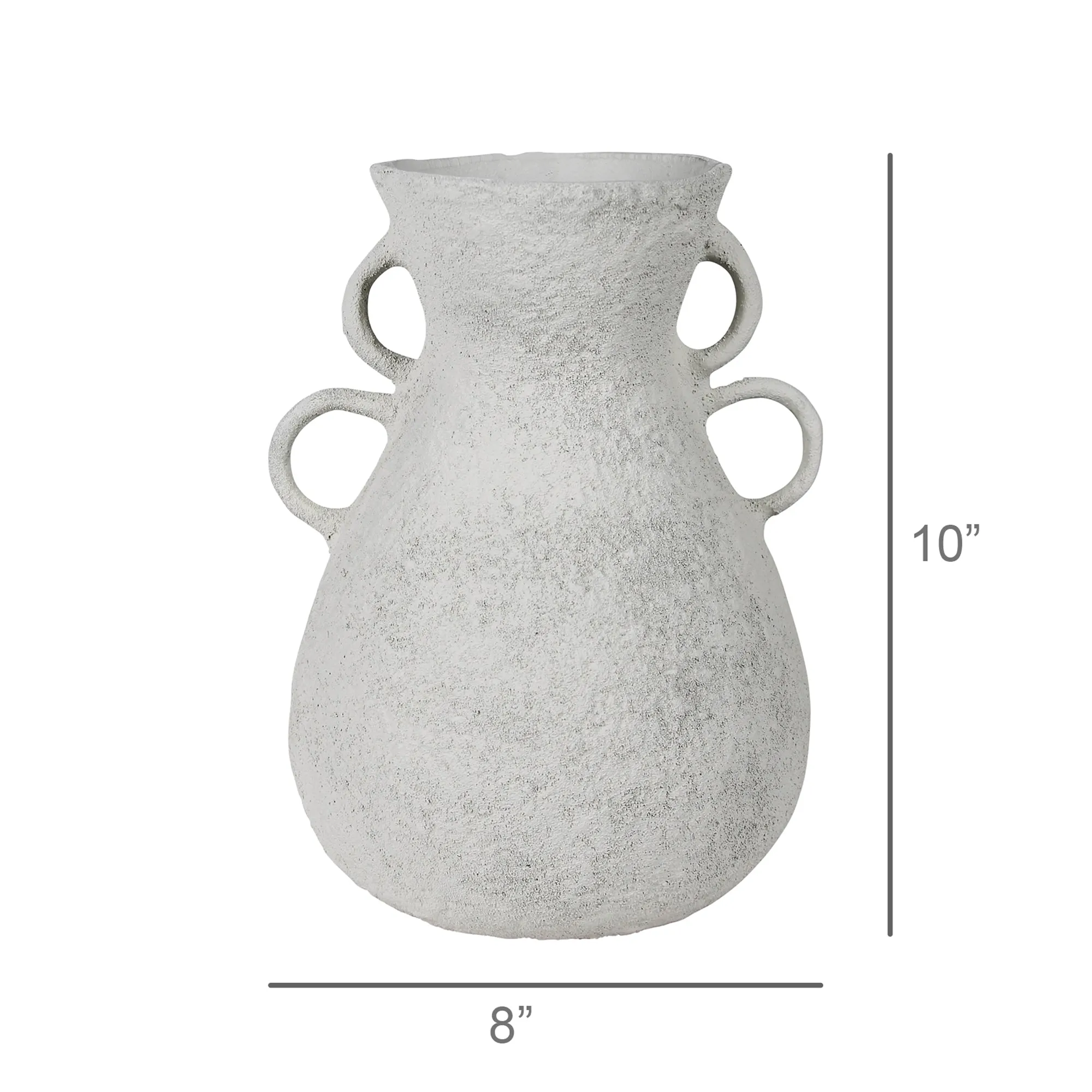Corsica Vase with Double Handle, White - Lrg