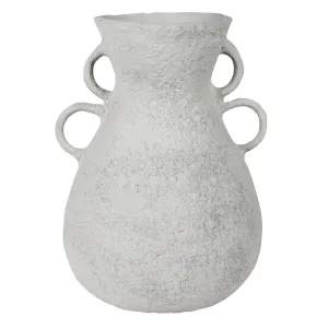 Corsica Vase with Double Handle, White - Lrg Vase,Ceramic Vase