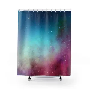 Cosmic Shower Curtain | Pink Blue Celestial Bathroom Lighting,Home Lighting