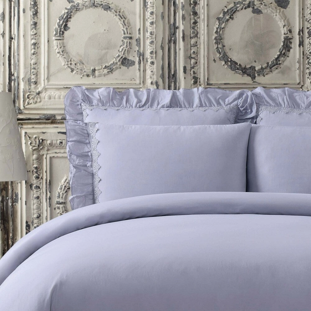 Cottage Classics Washed Cotton Voile Ruffle European Sham