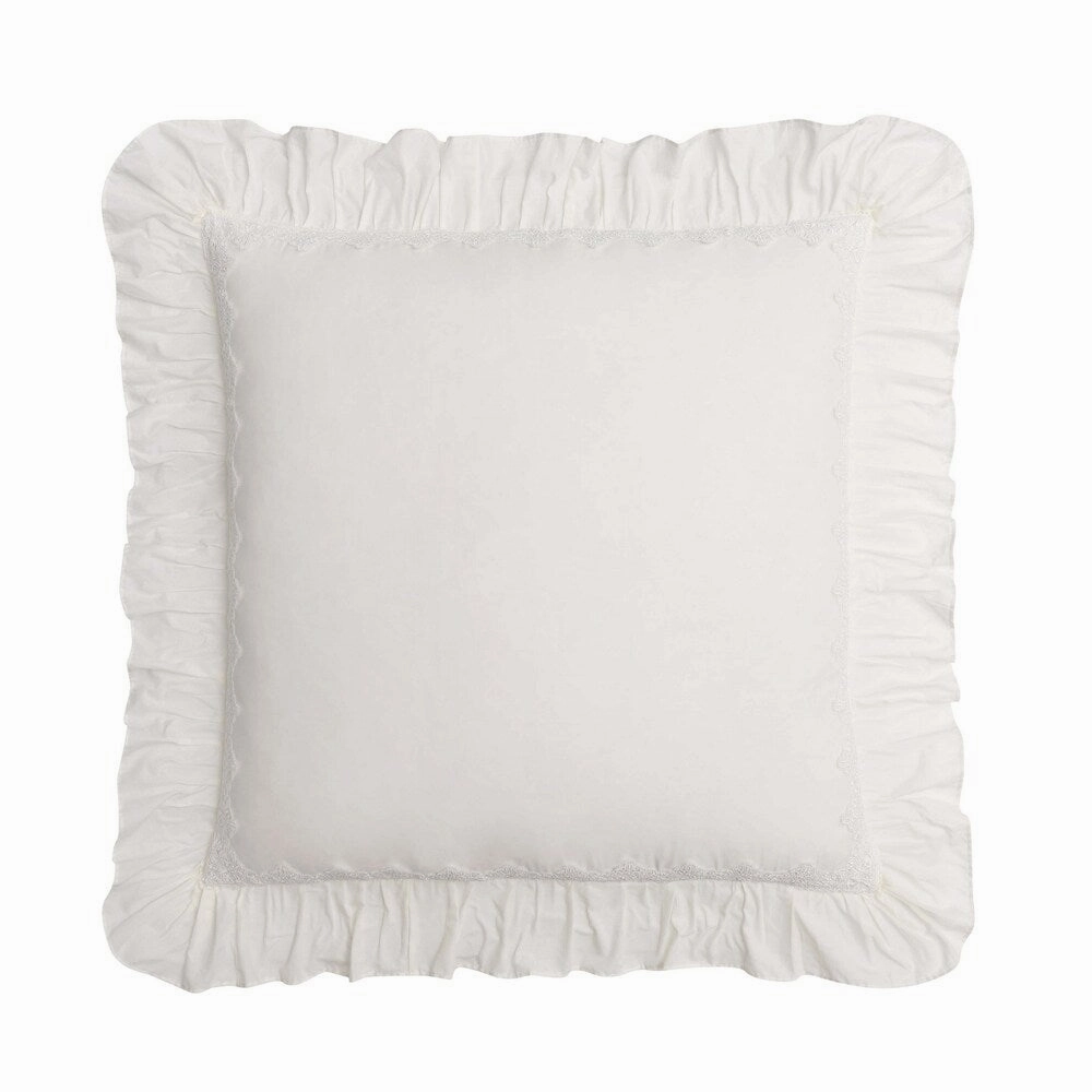 Cottage Classics Washed Cotton Voile Ruffle European Sham