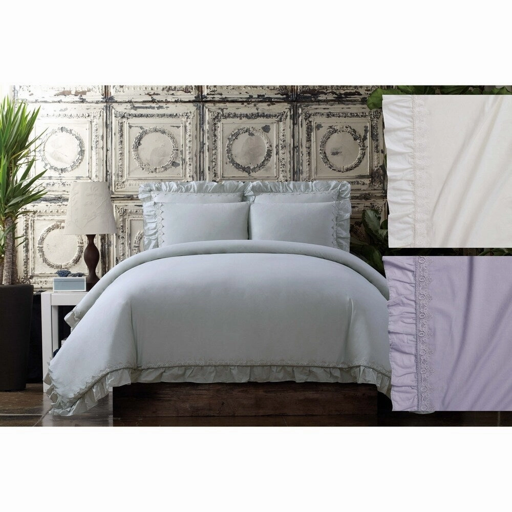 Cottage Classics Washed Cotton Voile Ruffle European Sham pillowcases,cotton pillow covers,bed linen