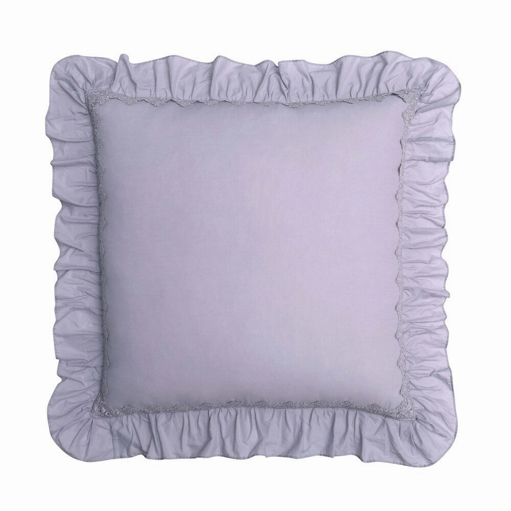 Cottage Classics Washed Cotton Voile Ruffle European Sham