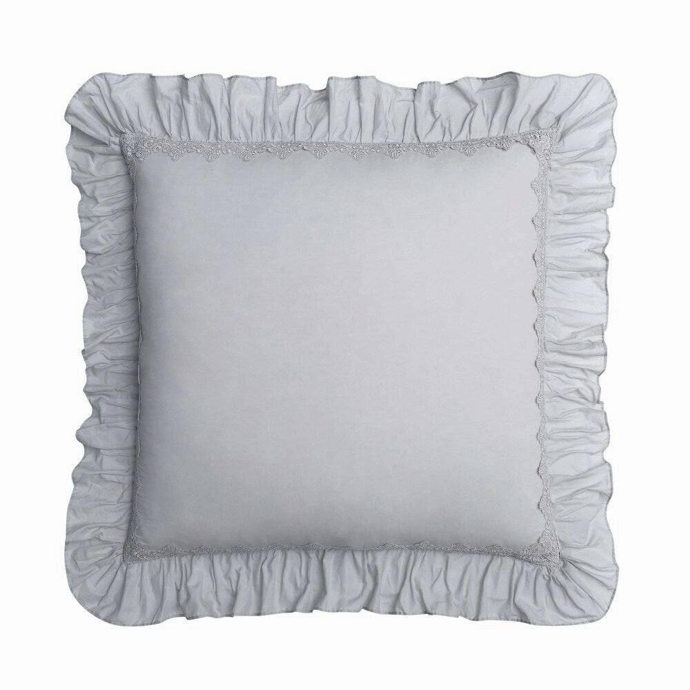 Cottage Classics Washed Cotton Voile Ruffle European Sham