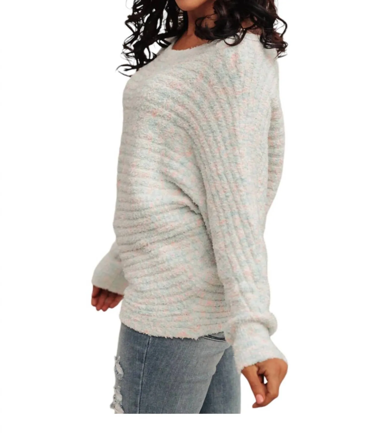 Cotton Candy Dream Sweater In White