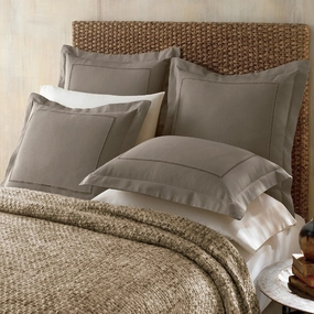Cotton and Linen Blend Hemstitch Sham pillowcases,cotton pillow covers,bed linen