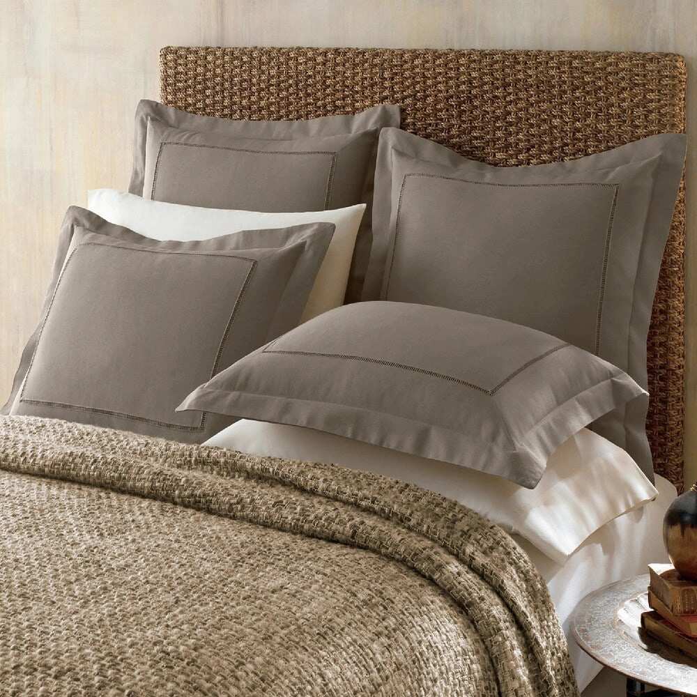Cotton and Linen Blend Hemstitch Sham pillowcases,cotton pillow covers,bed linen