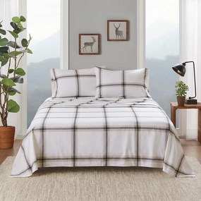 Cotton Cabin Flannel Sheets pillow inserts, mattress pad