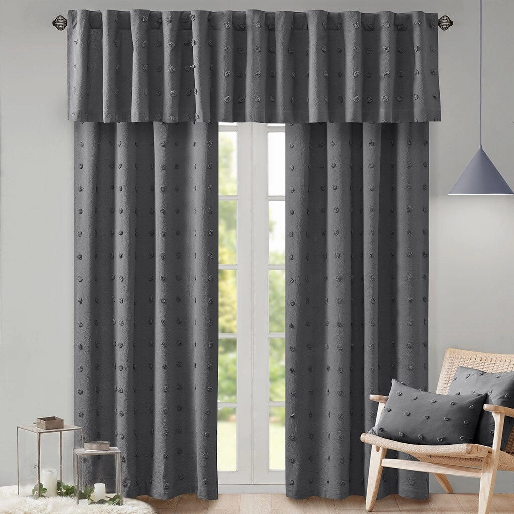 Cotton Jacquard Oblong Pillow - Charcoal