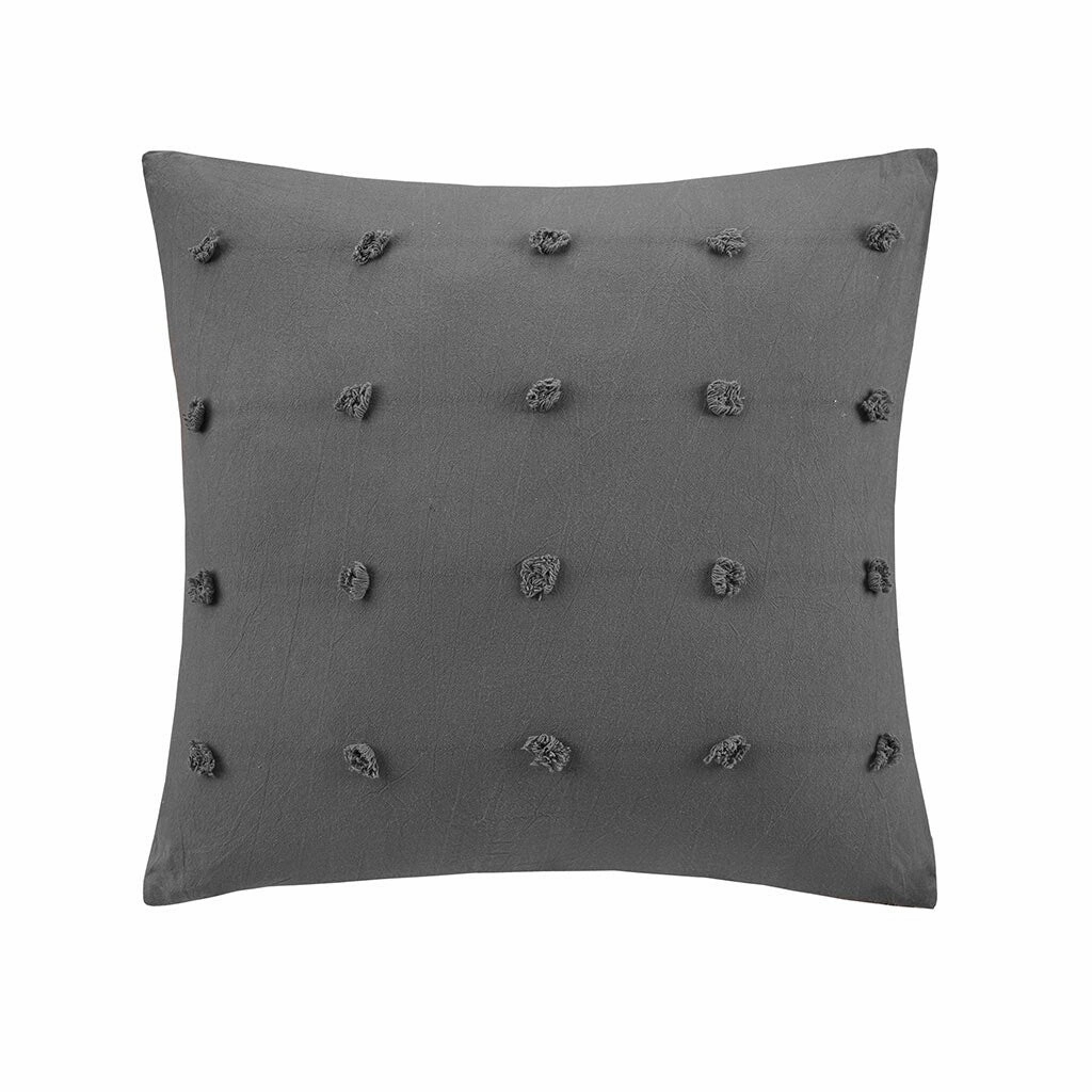 Cotton Jacquard Oblong Pillow - Charcoal