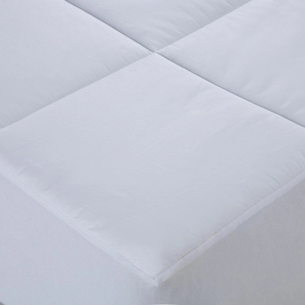 Cottonpure Self-Cooling Sustainable 100% Cotton Fill and Cover Mattress Pad - White