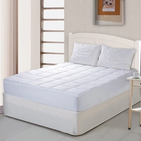 Cottonpure Self-Cooling Sustainable 100% Cotton Fill and Cover Mattress Pad - White mattress pads,mattress topper,bed protection