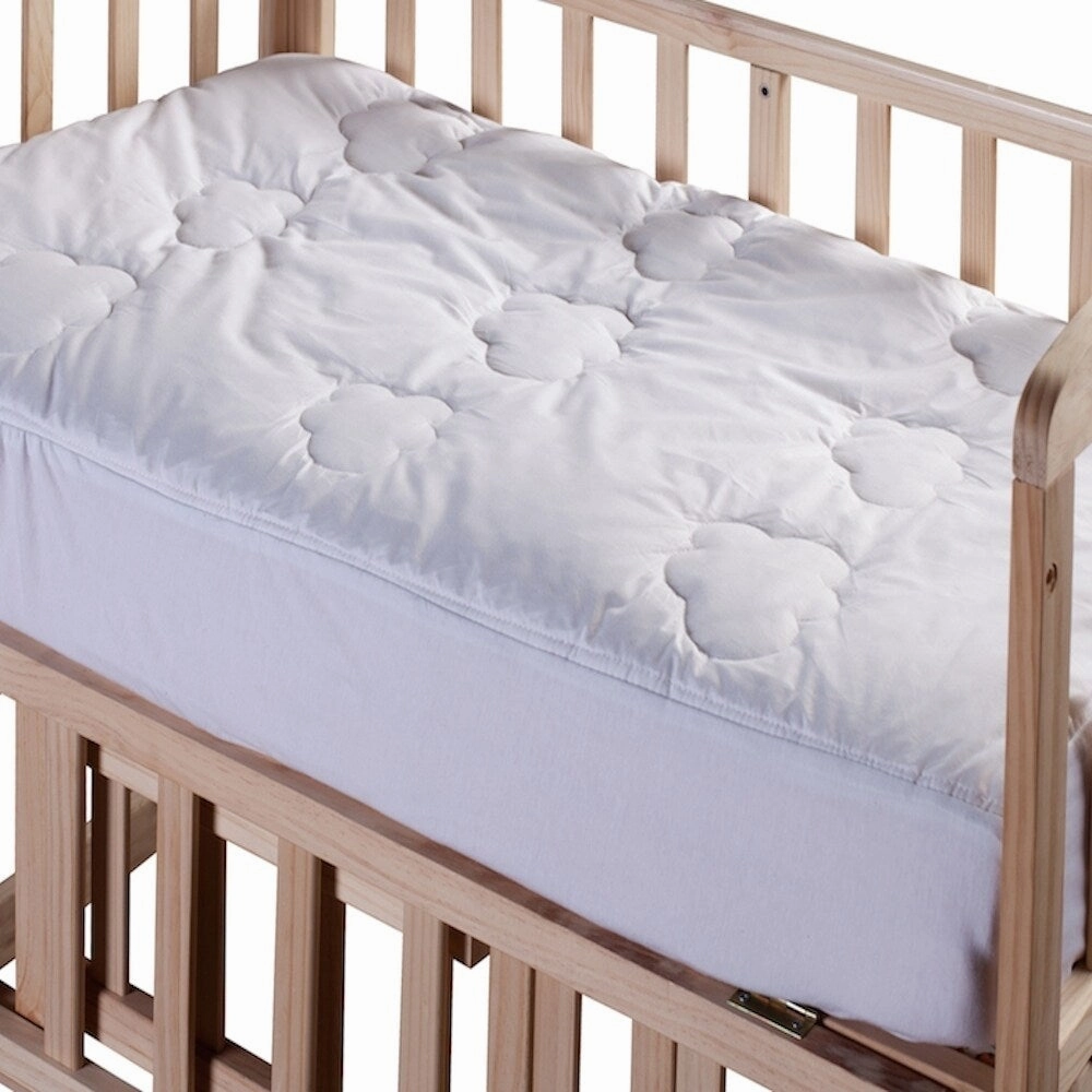 Cottonpure Self-Cooling Sustainable 100% Cotton Fill and Cover Mattress Pad - White