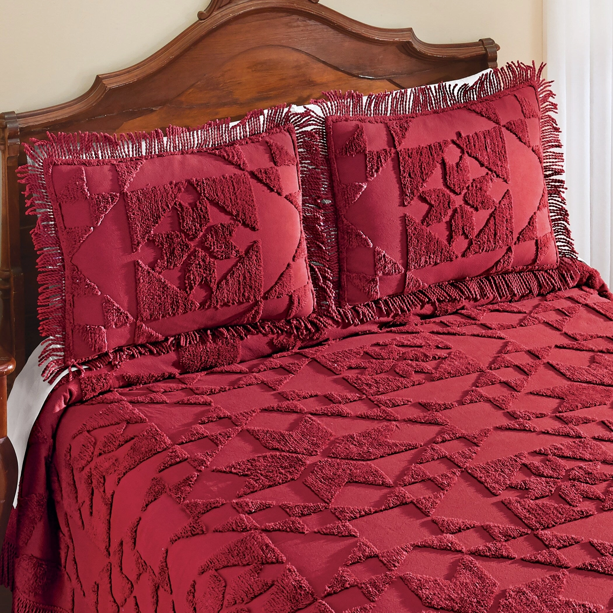 Country Star Patchwork Chenille Bed Pillow Sham
