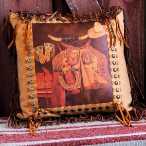 Cowboy Gear Western Leather Throw Pillow storage cart, utility cart