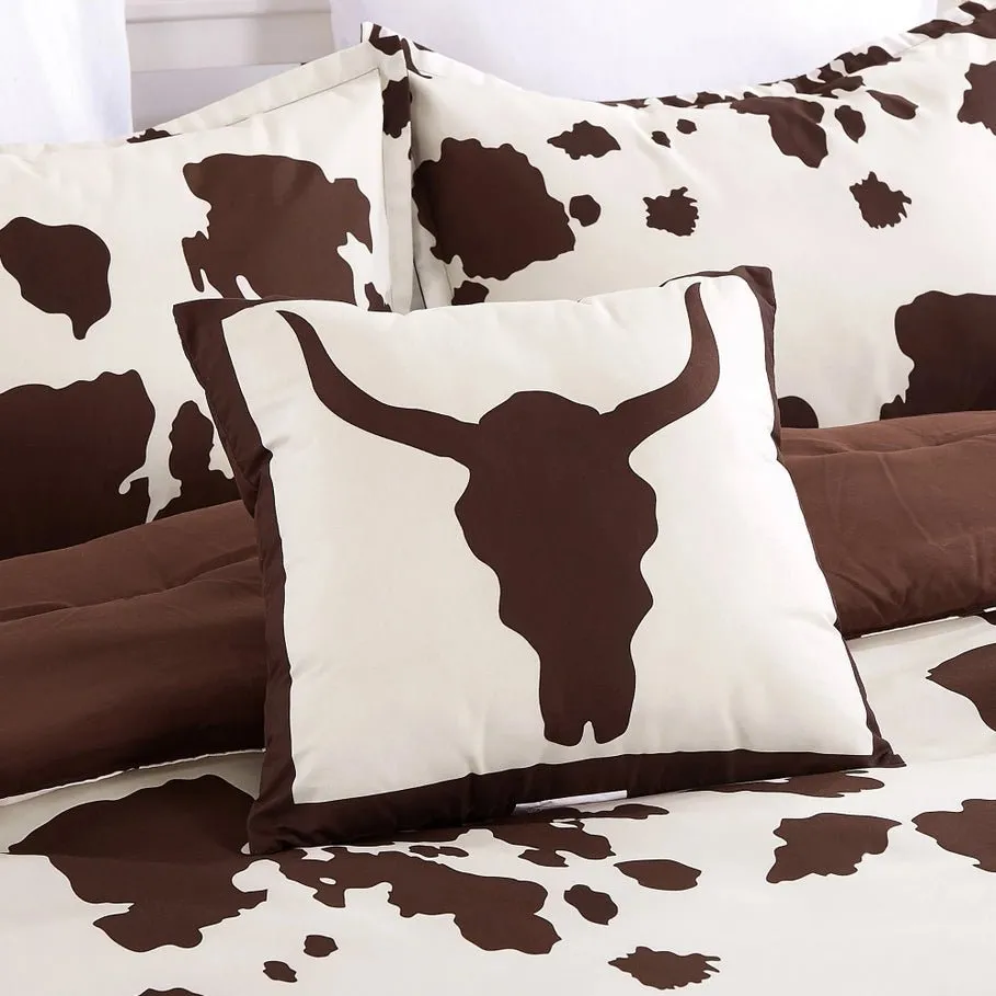 Cowhide Print Western Comforter Set