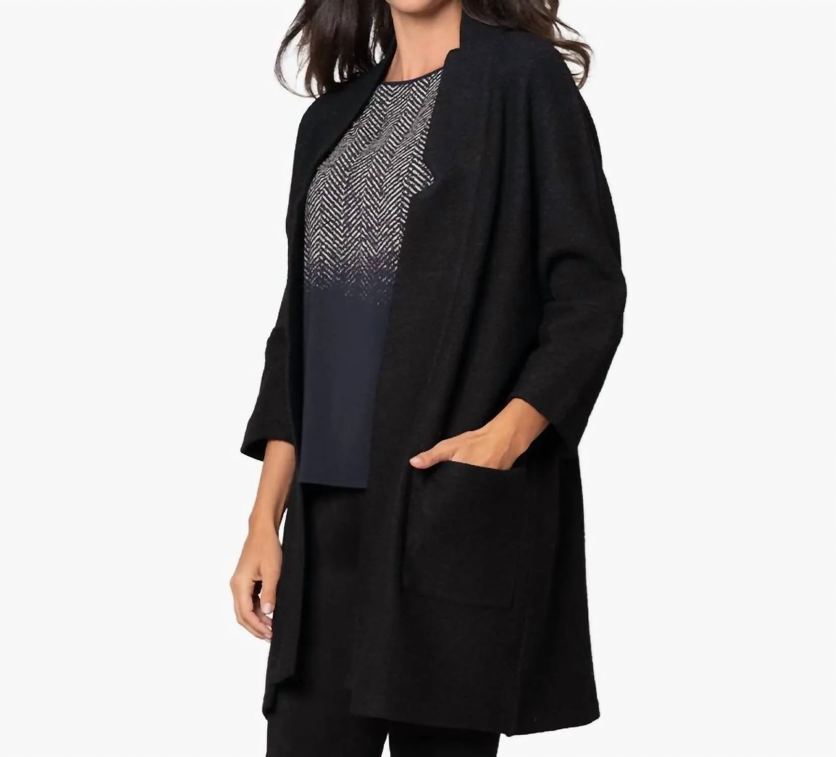 Cozy Up Coat In Black