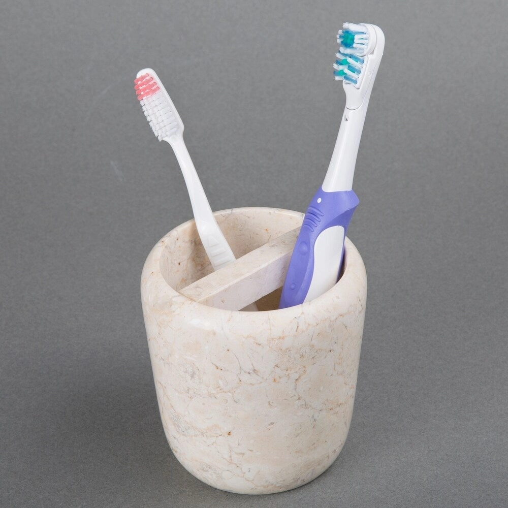 Creative Home Boulder Collection Champagne Marble Toothbrush Holder - Beige