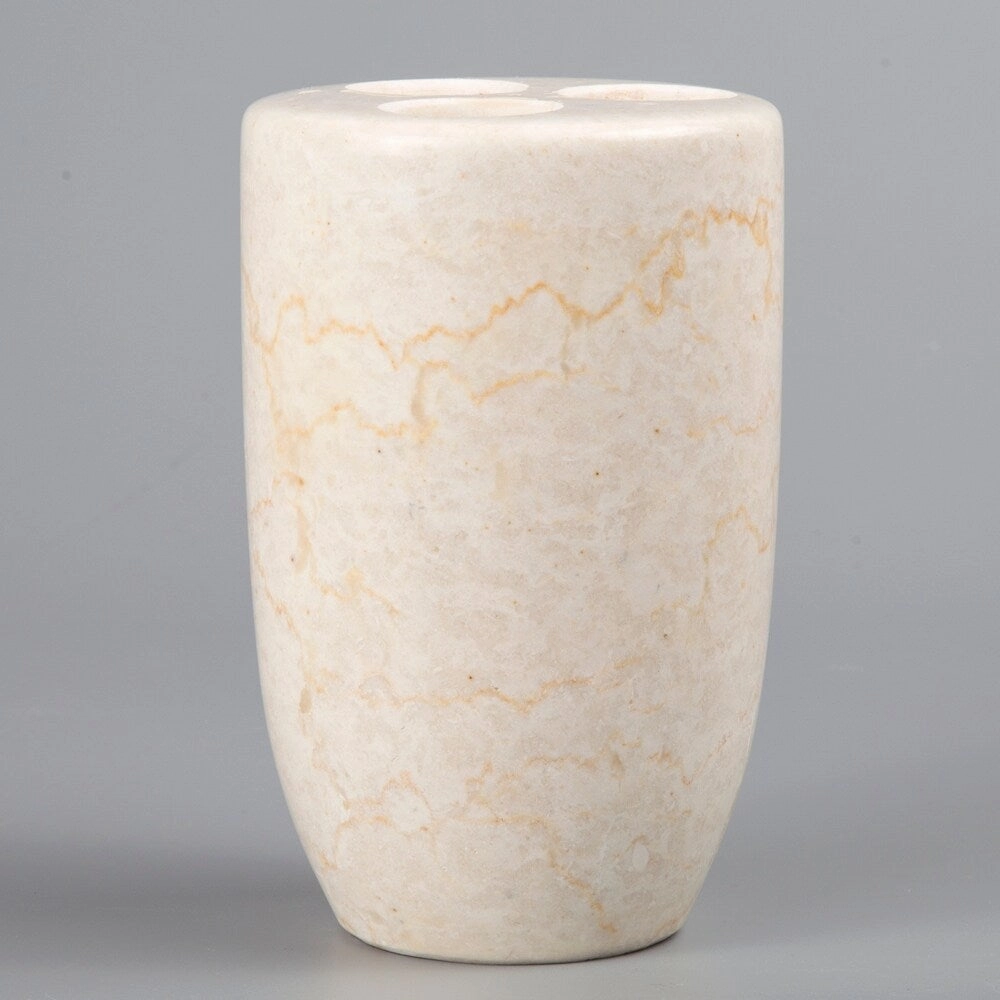 Creative Home Bullet Collection Champagne Marble Toothbrush Holder, Tooth Brush Holder - Beige