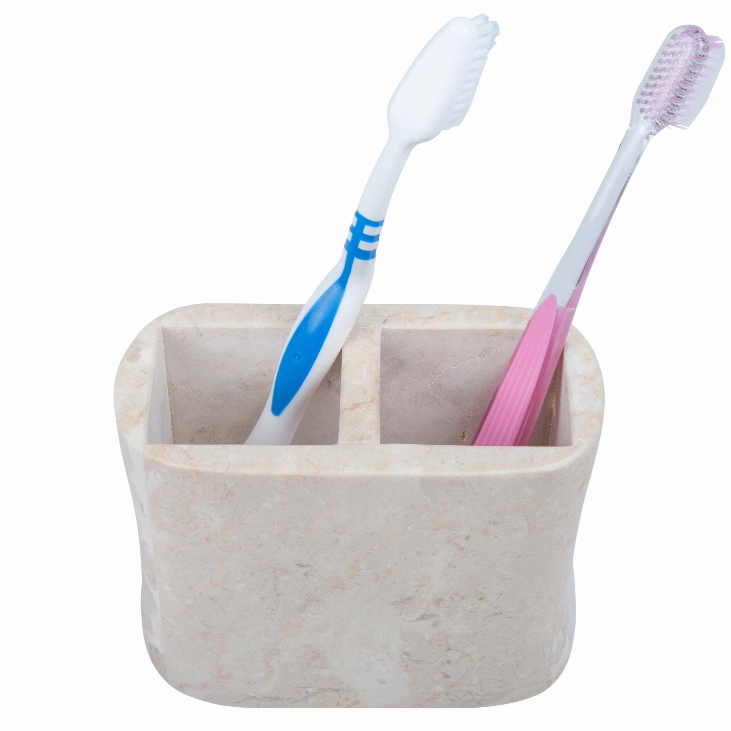 Creative Home Curvy Collection Natural Champagne Marble Toothbrush Holder - Beige