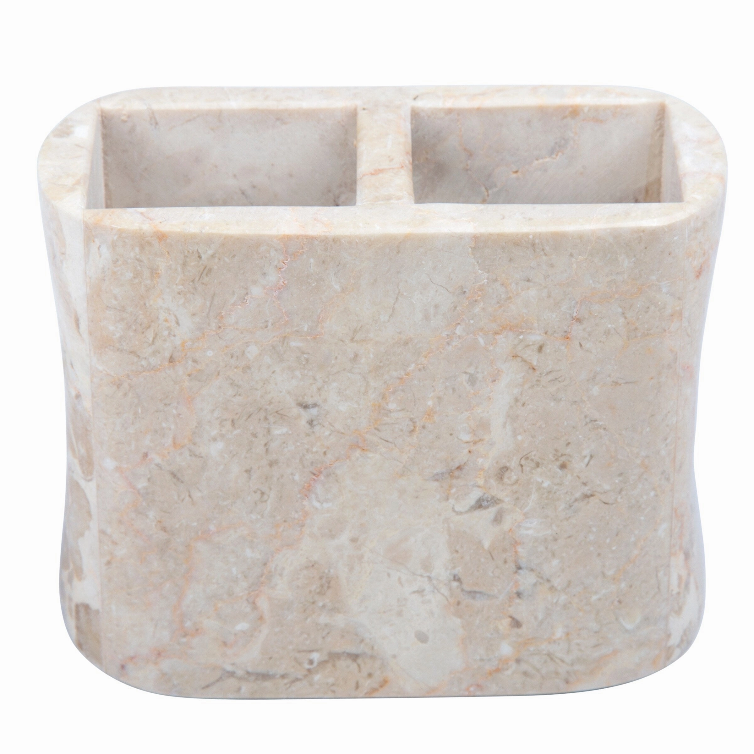 Creative Home Curvy Collection Natural Champagne Marble Toothbrush Holder - Beige