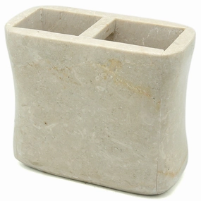 Creative Home Curvy Collection Natural Champagne Marble Toothbrush Holder - Beige Toothbrush Holder,Bathroom Organizer