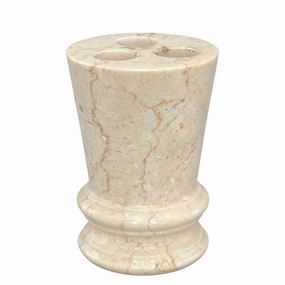 Creative Home Francesca Colleciton Champagne Marble Toothbrush Holder, Tooth Brush Holder - Beige Toothbrush Holder,Bathroom Organizer