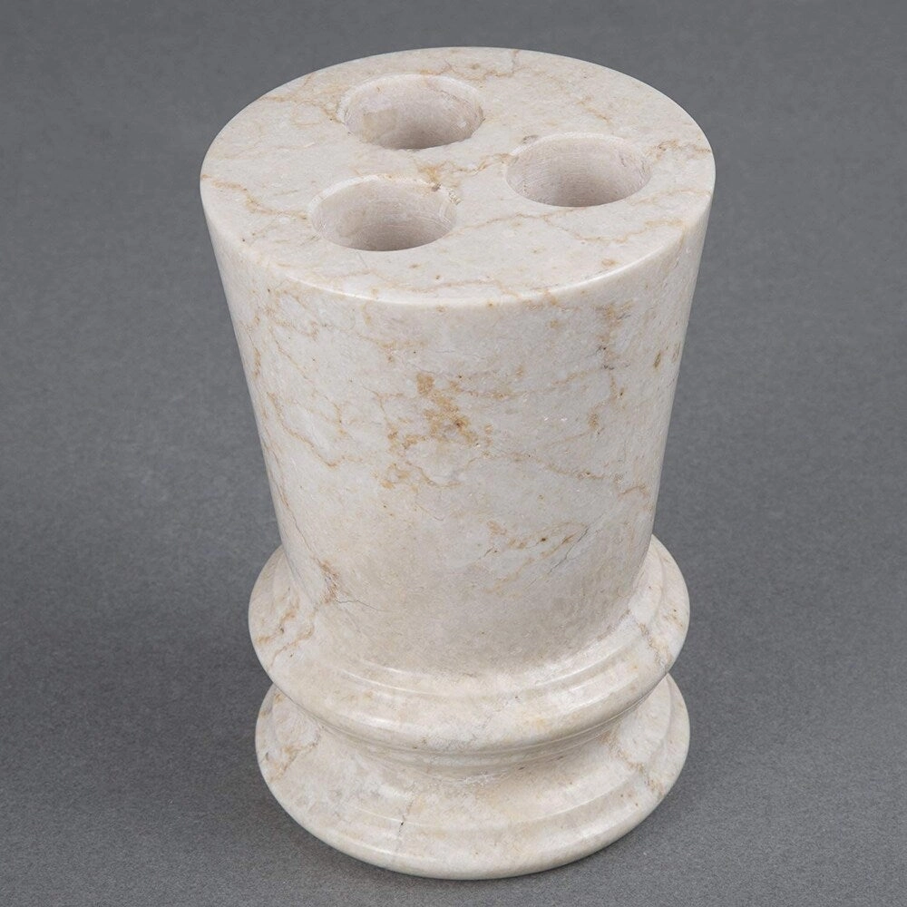 Creative Home Francesca Colleciton Champagne Marble Toothbrush Holder, Tooth Brush Holder - Beige