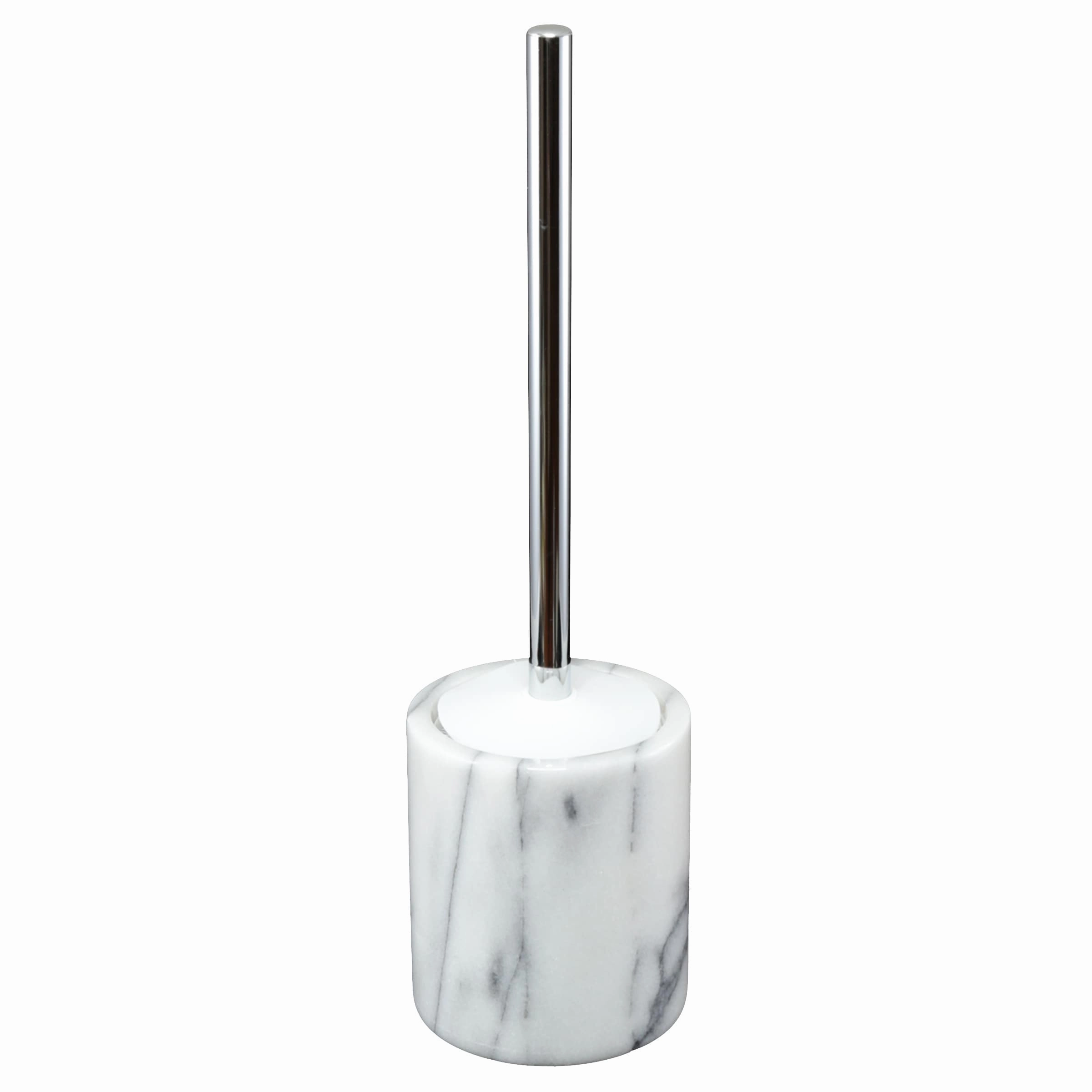 Creative Home Natural White Marble Toilet Brush & Holder Set with Silicone Cover Toilet Brush,Bathroom Cleaner