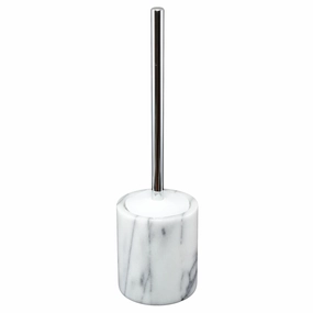 Creative Home Natural White Marble Toilet Brush & Holder Set with Silicone Cover Toilet Brush,Bathroom Cleaner