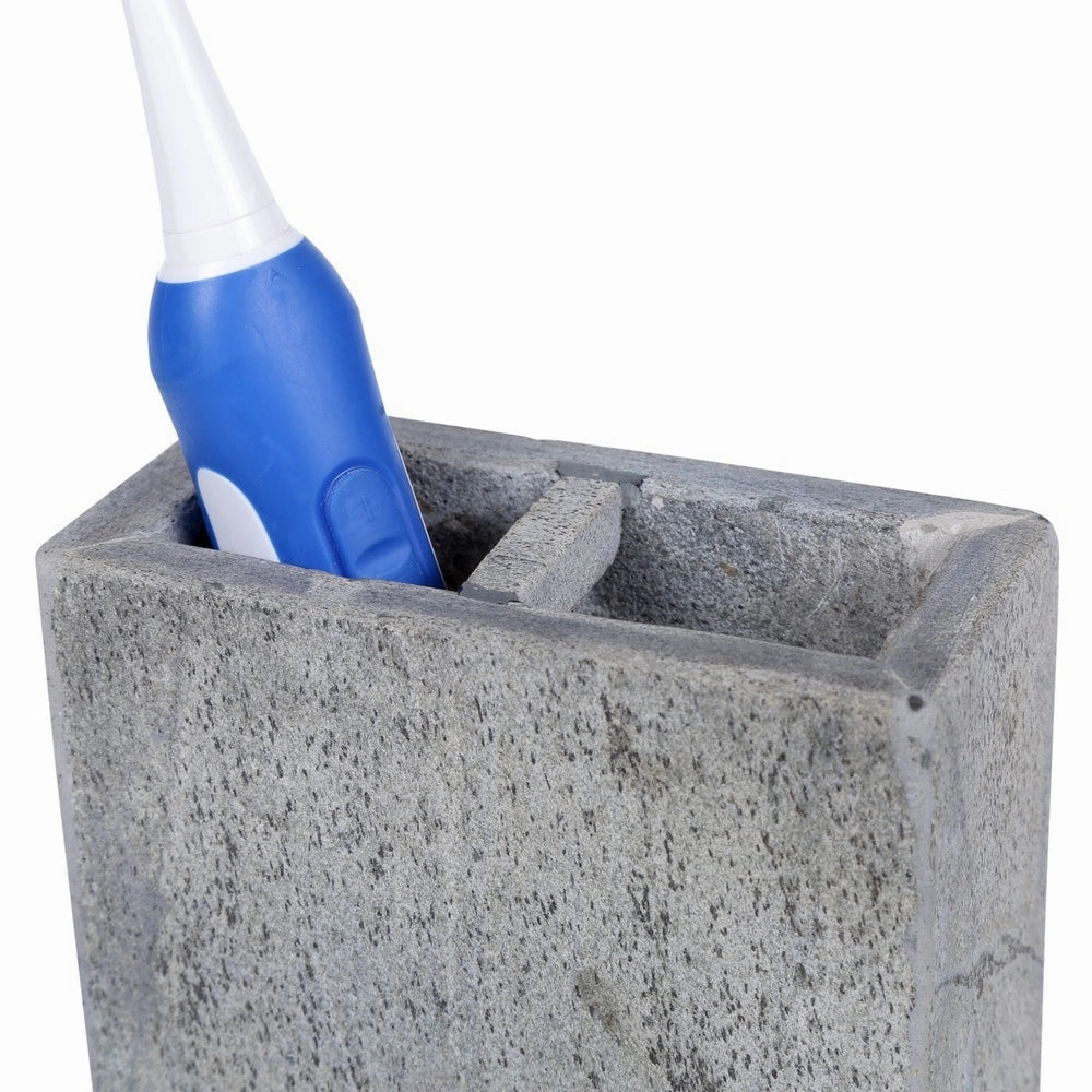 Creative Home Slate Stone Rectangular Toothbrush Holder - Grey