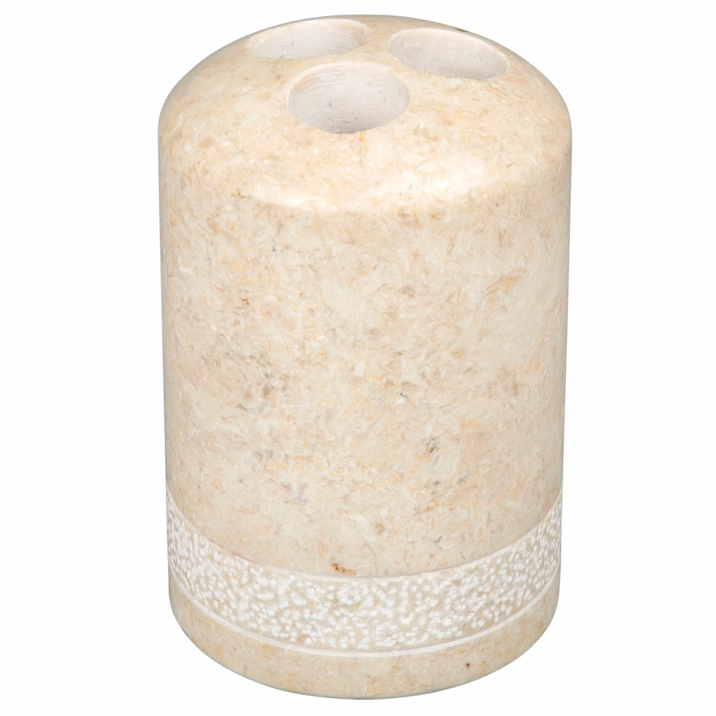 Creative Home Spa Hand Carved Collection Natural Champagne Marble Toothbrush Holder - Beige Toothbrush Holder,Bathroom Organizer