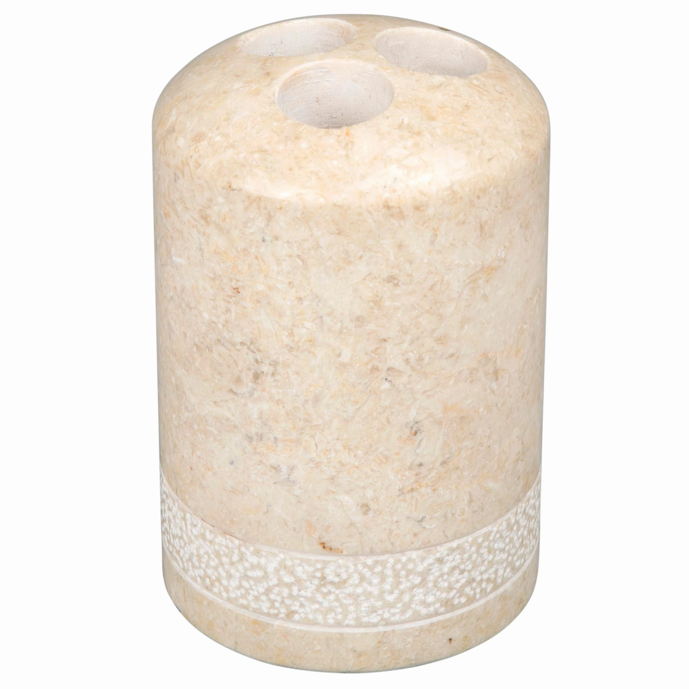 Creative Home Spa Hand Carved Collection Natural Champagne Marble Toothbrush Holder - Beige