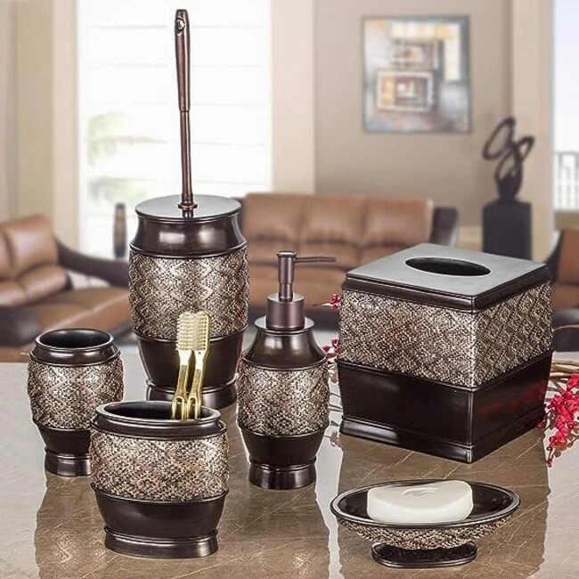 Creative Scents Dublin Brown Toilet Brush Set