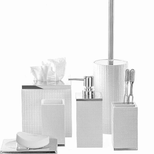 Creative Scents Estella White Toilet Brush Set